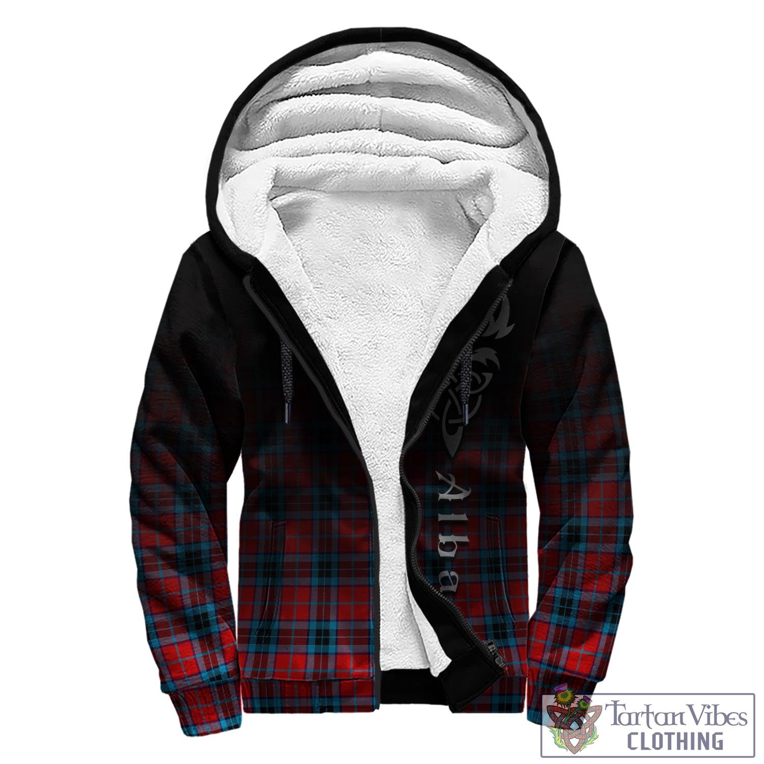 MacTavish (McTavish) Tartan Sherpa Hoodie Featuring Alba Gu Brath Family Crest Celtic Inspired - Tartan Vibes Clothing