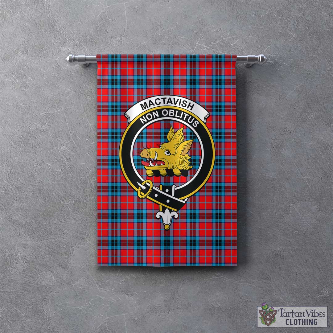 Tartan Vibes Clothing MacTavish Modern Tartan Gonfalon, Tartan Banner with Family Crest