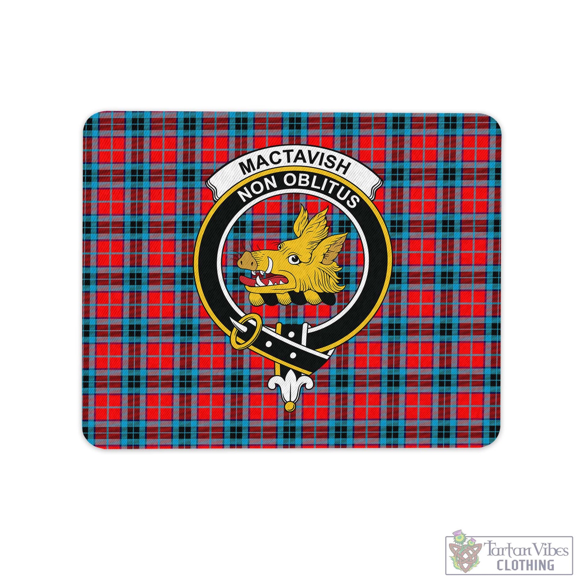 Tartan Vibes Clothing MacTavish Modern Tartan Mouse Pad with Family Crest