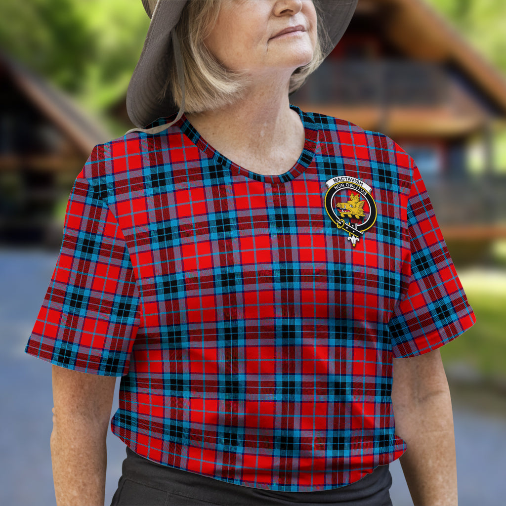MacTavish (McTavish) Tartan T-Shirt with Family Crest - Tartan Vibes Clothing