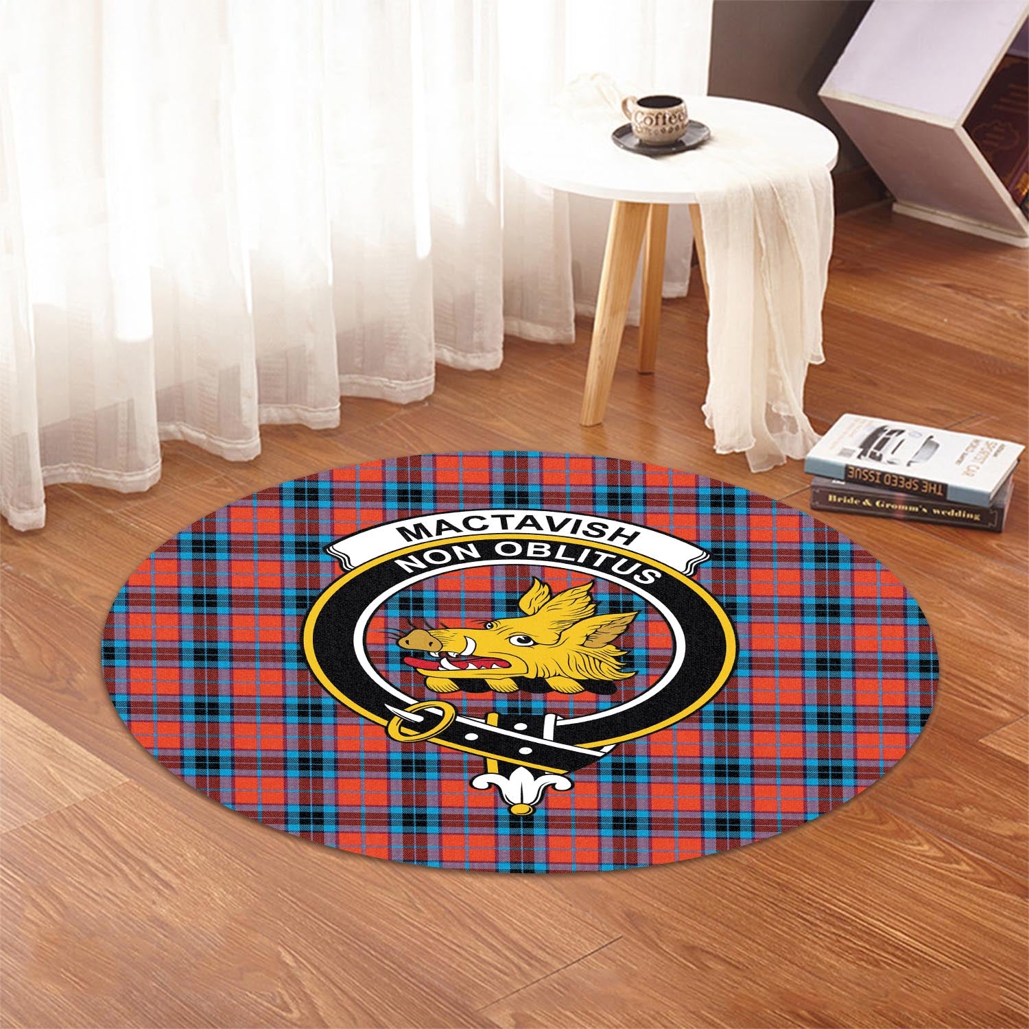 mactavish-modern-tartan-round-rug-with-family-crest