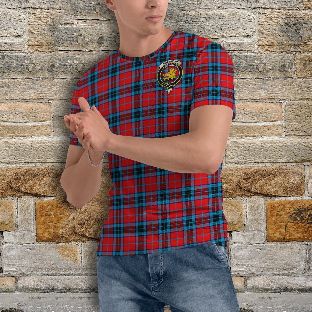 MacTavish (McTavish) Tartan T-Shirt with Family Crest - Tartan Vibes Clothing