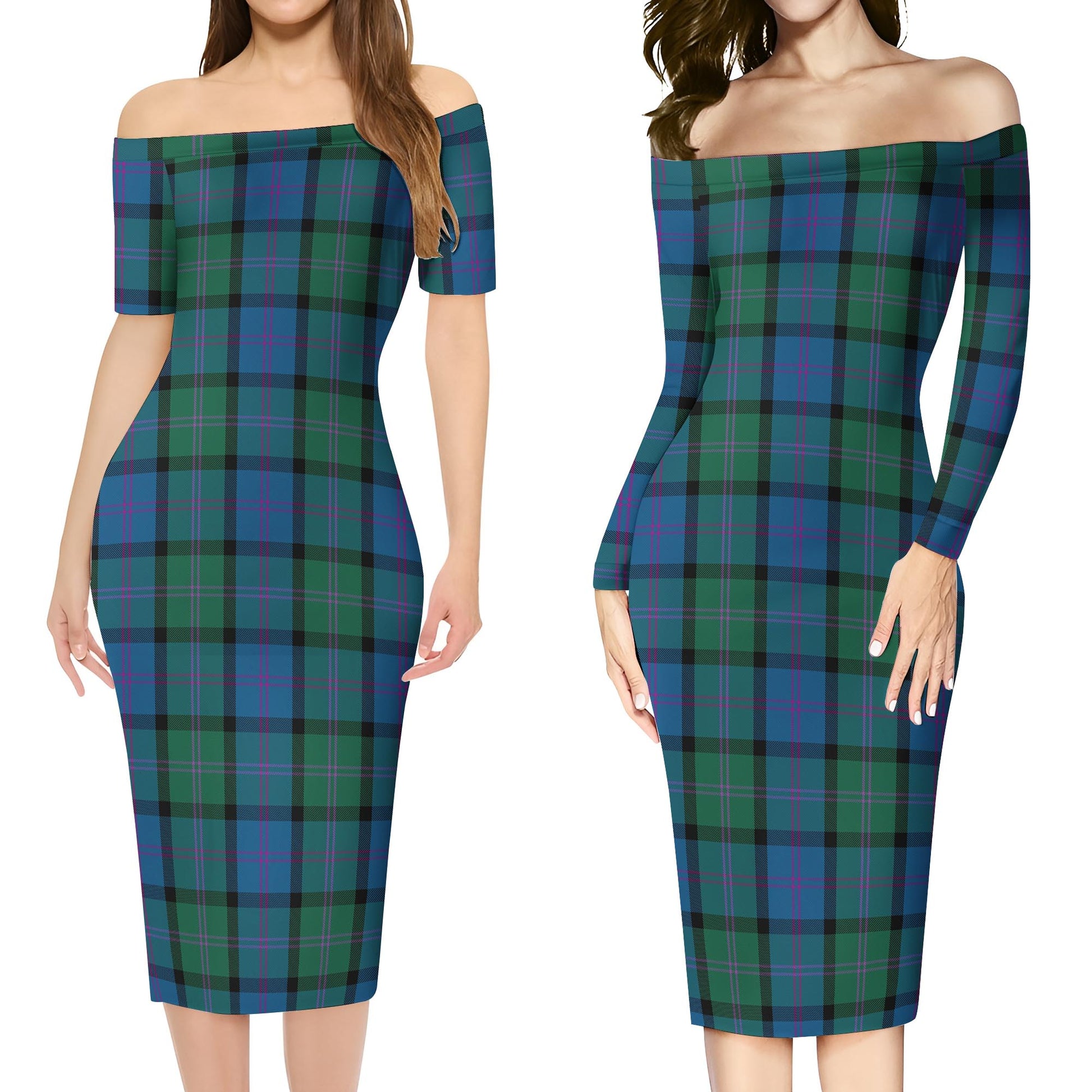 MacThomas (McThomas) Tartan Off Shoulder Lady Dress Women's Dress - Tartan Vibes Clothing