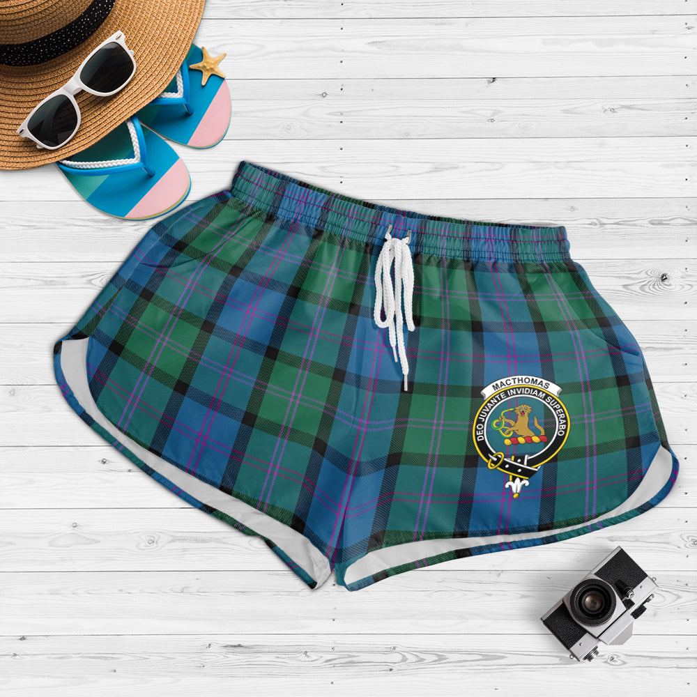 MacThomas (McThomas) Tartan Womens Shorts with Family Crest 4XL - Tartan Vibes Clothing