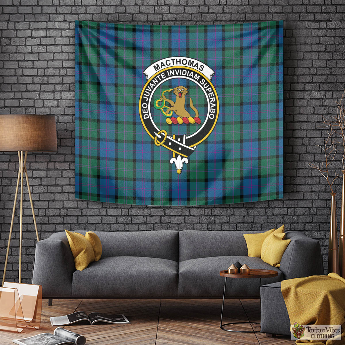 MacThomas (McThomas) Tartan Tapestry Wall Hanging and Home Decor for Room with Family Crest Tapestry - Tartan Vibes Clothing