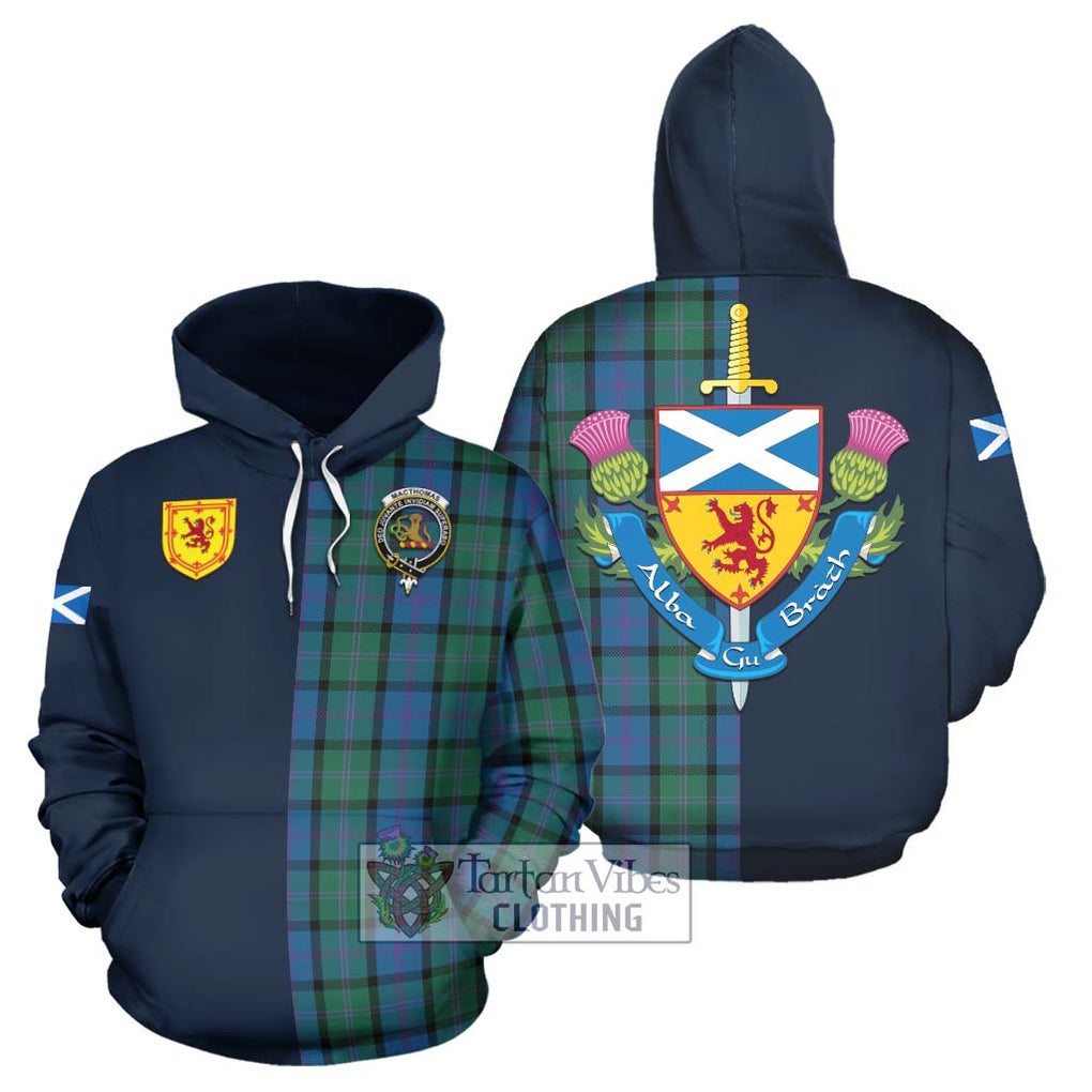 MacThomas (McThomas) Tartan Hoodie Alba with Scottish Lion Royal Arm Half Style Zip Hoodie - Tartan Vibes Clothing