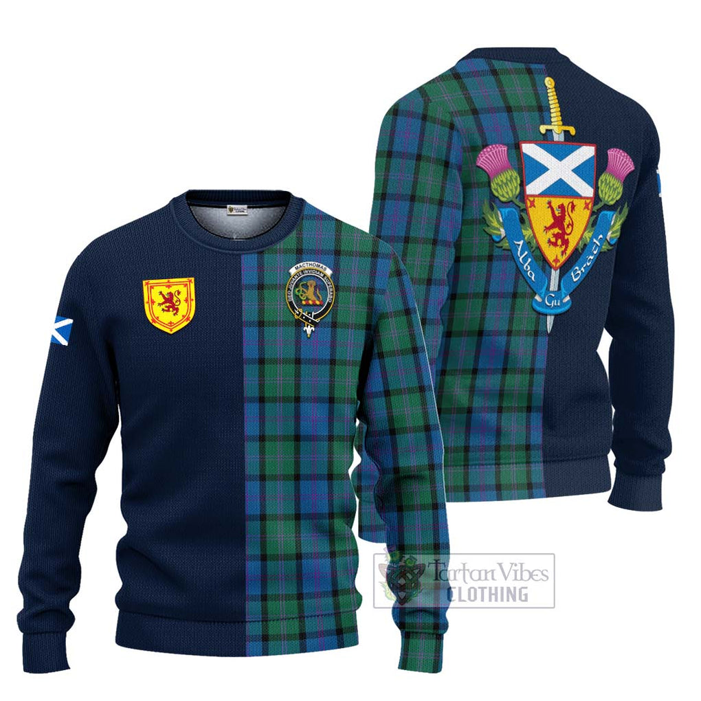MacThomas (McThomas) Tartan Ugly Sweater Alba with Scottish Lion Royal Arm Half Style Unisex - Tartan Vibes Clothing
