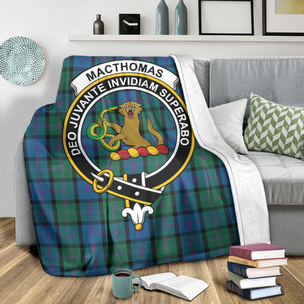MacThomas (McThomas) Tartan Blanket with Family Crest X-Large 59 x 79 inches 150 x 200 cm - Tartan Vibes Clothing