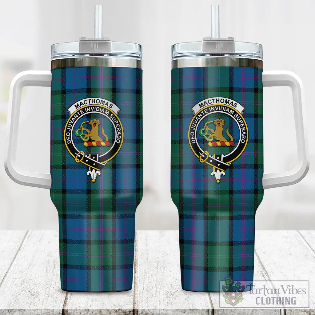 MacThomas (McThomas) Tartan Tumbler with Handle with Family Crest One Size 40 OZ - Tartan Vibes Clothing