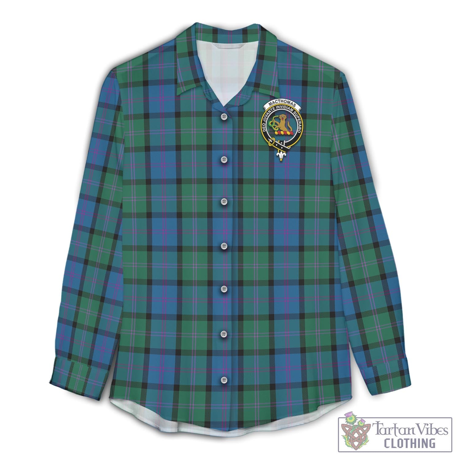 MacThomas (McThomas) Tartan Women's Casual Shirt with Family Crest Female - Tartan Vibes Clothing