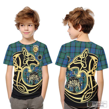 MacThomas (McThomas) Tartan Kid T-Shirt with Family Crest Celtic Wolf Style Youth XL Size14 - Tartan Vibes Clothing