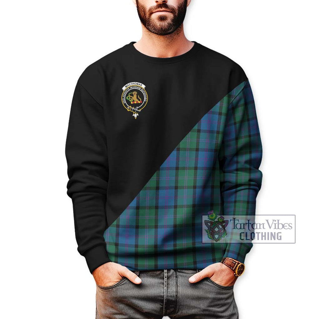 MacThomas (McThomas) Tartan Sweatshirt with Family Crest and Military Logo Style Unisex - Tartan Vibes Clothing