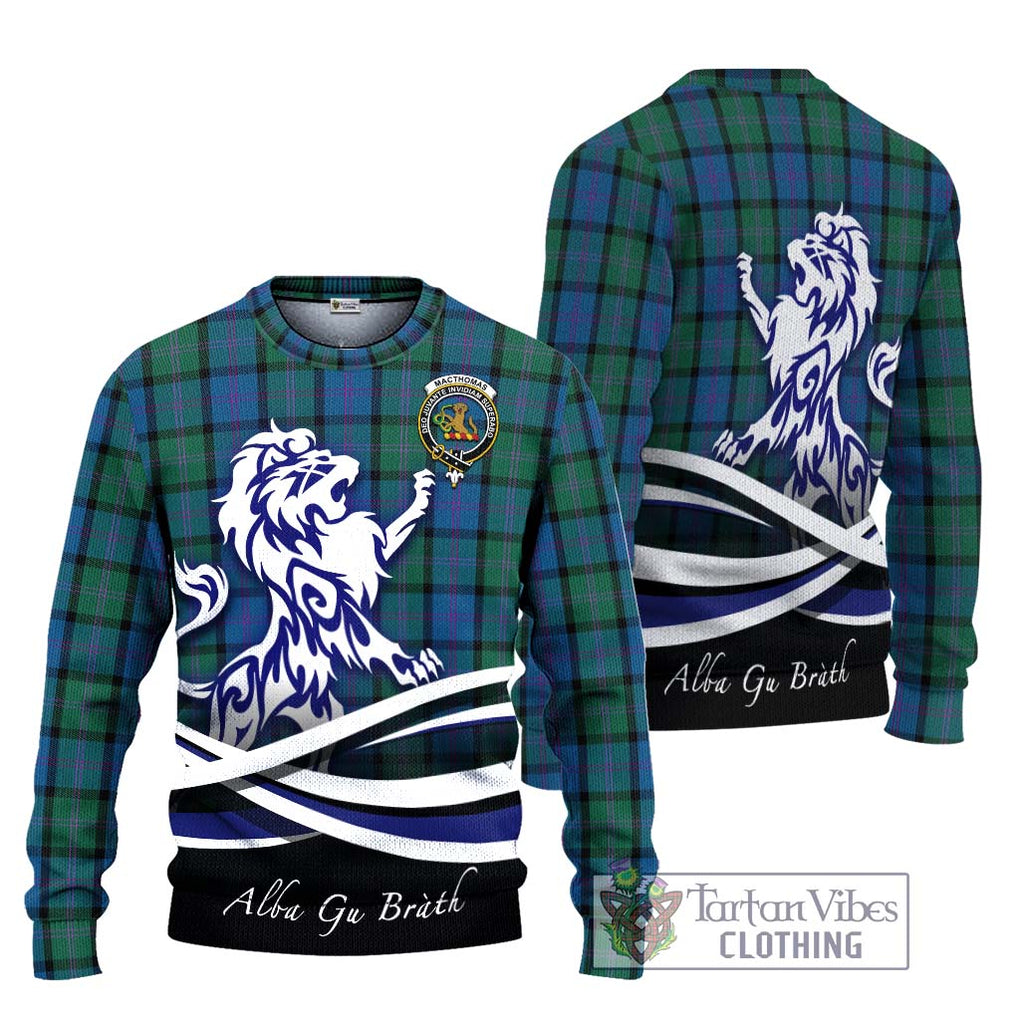 MacThomas (McThomas) Tartan Ugly Sweater with Alba Gu Brath Regal Lion Emblem Unisex - Tartan Vibes Clothing