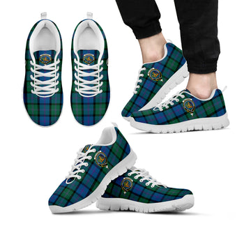MacThomas (McThomas) Tartan Sneakers with Family Crest Kid's Sneakers - Tartan Vibes Clothing