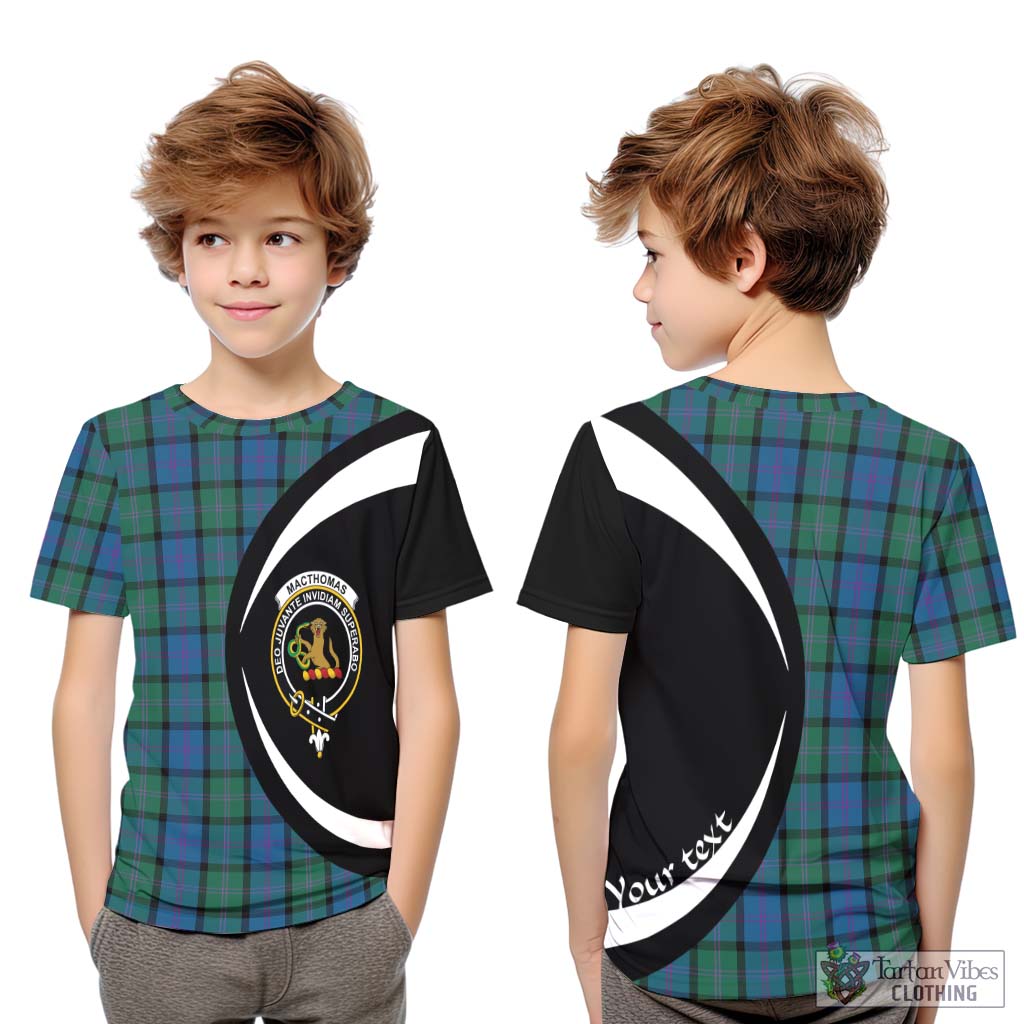 MacThomas (McThomas) Tartan Kid T-Shirt with Family Crest Circle Style Youth XL Size14 - Tartan Vibes Clothing