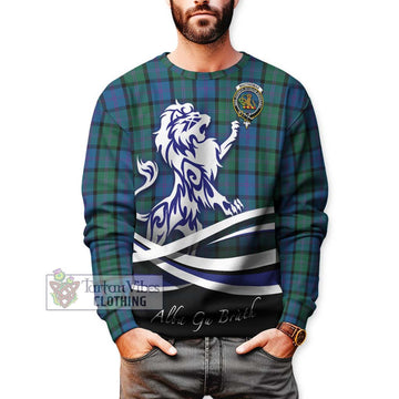 MacThomas (McThomas) Tartan Sweatshirt with Alba Gu Brath Regal Lion Emblem Unisex - Tartan Vibes Clothing
