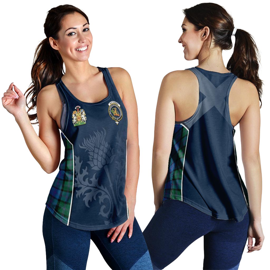 MacThomas (McThomas) Tartan Women's Racerback Tanks with Family Crest and Scottish Thistle Vibes Sport Style 4XL - Tartan Vibes Clothing