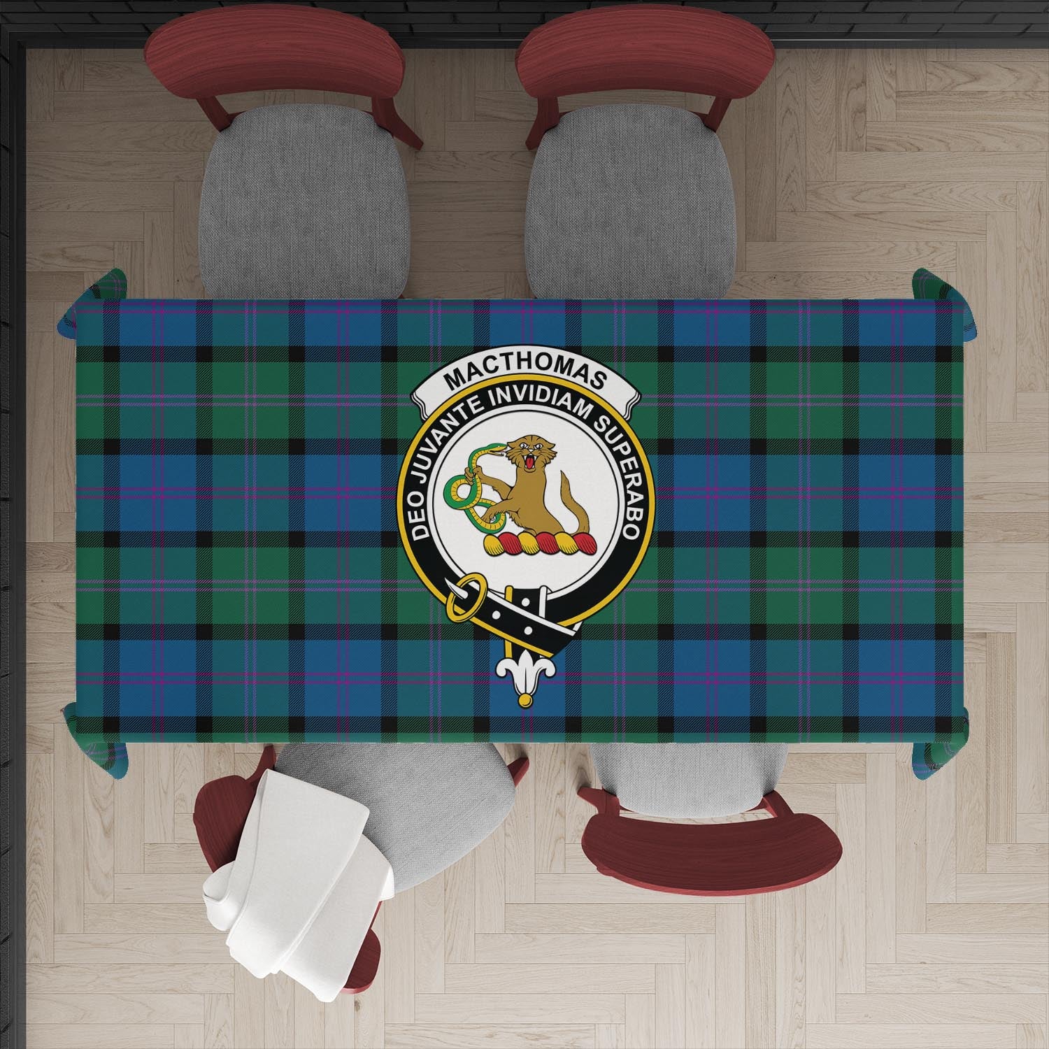 MacThomas (McThomas) Tartan Tablecloth with Family Crest XL 57.1"x70.9"(145x180cm) - Tartan Vibes Clothing