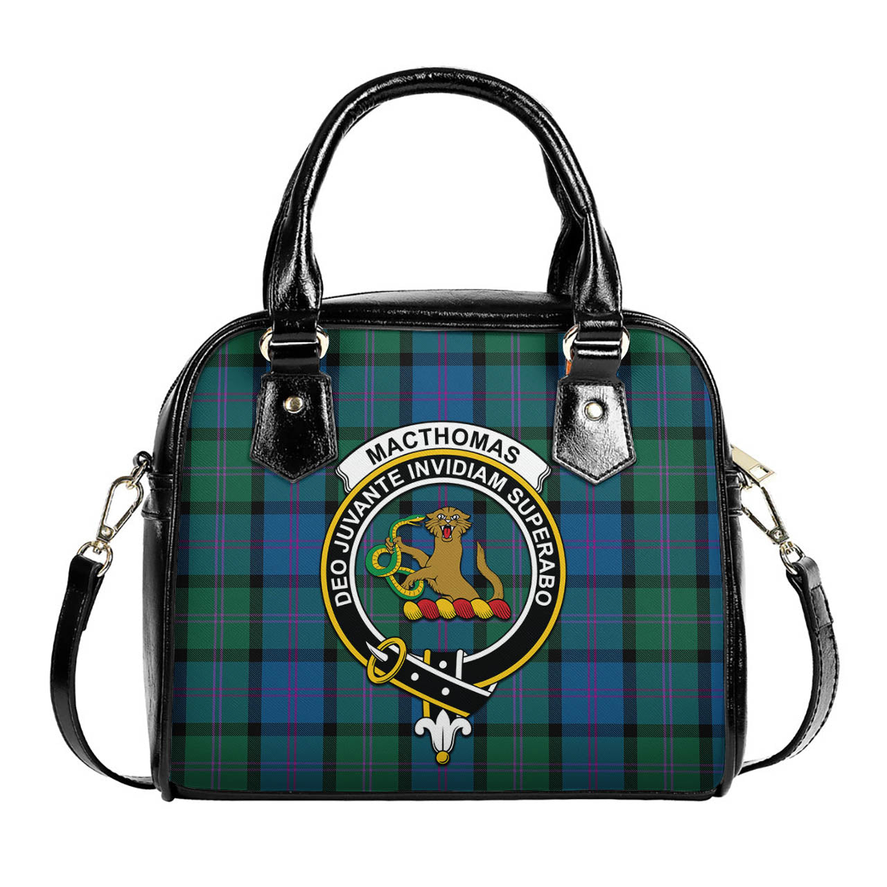 MacThomas (McThomas) Tartan Shoulder Handbags with Family Crest One Size 9*21*24 cm (3.54*8.27*9.45 inches) - Tartan Vibes Clothing