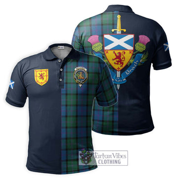 MacThomas (McThomas) Tartan Polo Shirt Alba with Scottish Lion Royal Arm Half Style Kid - Tartan Vibes Clothing