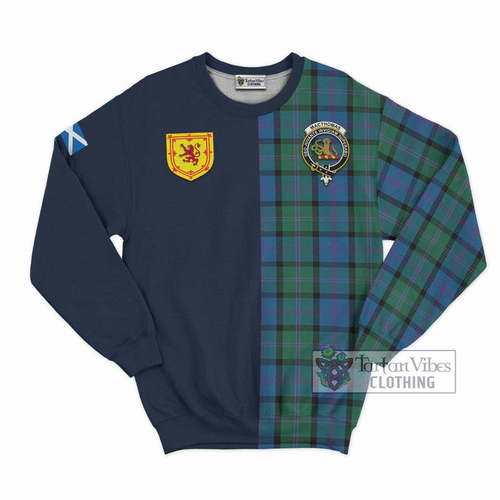 MacThomas (McThomas) Tartan Sweatshirt Alba with Scottish Lion Royal Arm Half Style Unisex - Tartan Vibes Clothing