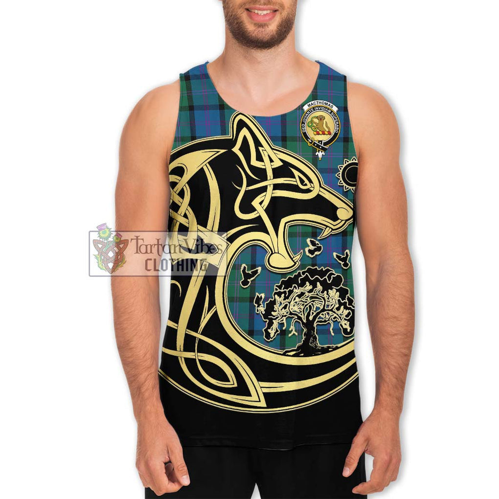 MacThomas (McThomas) Tartan Men's Tank Top with Family Crest Celtic Wolf Style Men - Tartan Vibes Clothing