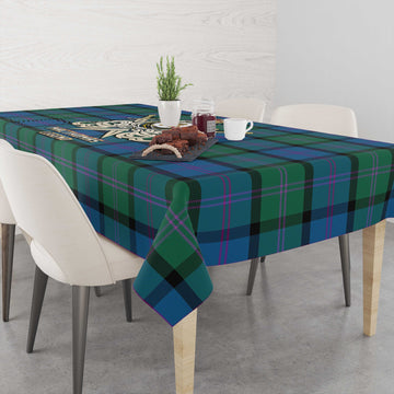 MacThomas (McThomas) Tartan Tablecloth with Clan Crest and the Golden Sword of Courageous Legacy - Tartan Vibes Clothing