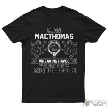 MacThomas (McThomas) Family Crest 2D Cotton Men's T-Shirt Wreaking Havoc Style 5XL - 2D-tartanvibesclothing
