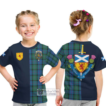 MacThomas (McThomas) Tartan Kid T-Shirt Alba with Scottish Lion Royal Arm Half Style - Tartan Vibes Clothing