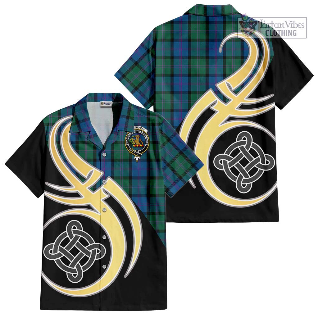 MacThomas (McThomas) Tartan Hawaiian Shirt with Family Crest and Celtic Symbol Style - Tartan Vibes Clothing