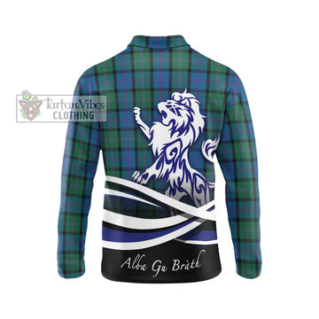 MacThomas (McThomas) Tartan Long Sleeve Polo Shirt with Alba Gu Brath Regal Lion Emblem - Tartan Vibes Clothing