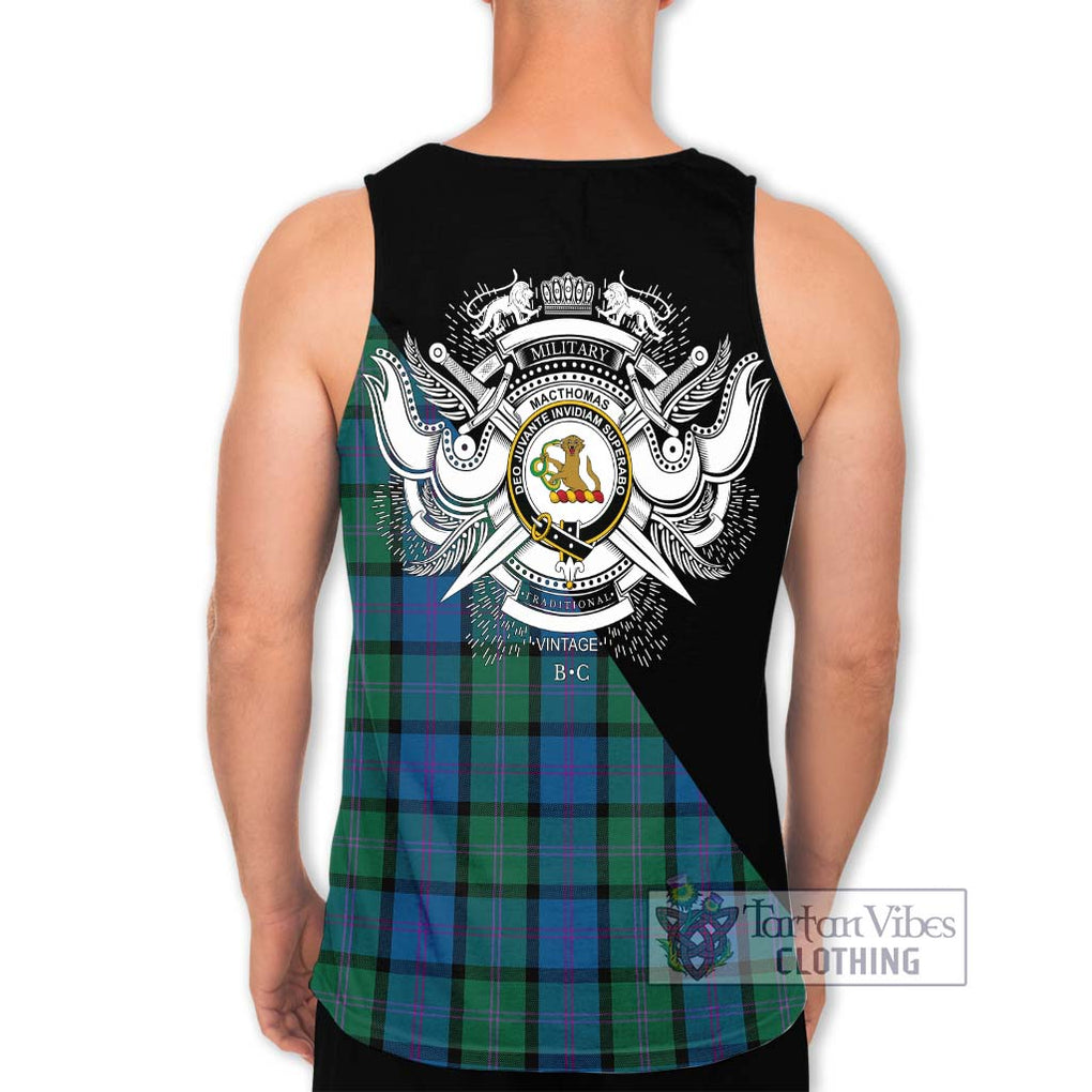 MacThomas (McThomas) Tartan Men's Tank Top with Family Crest and Military Logo Style - Tartan Vibes Clothing
