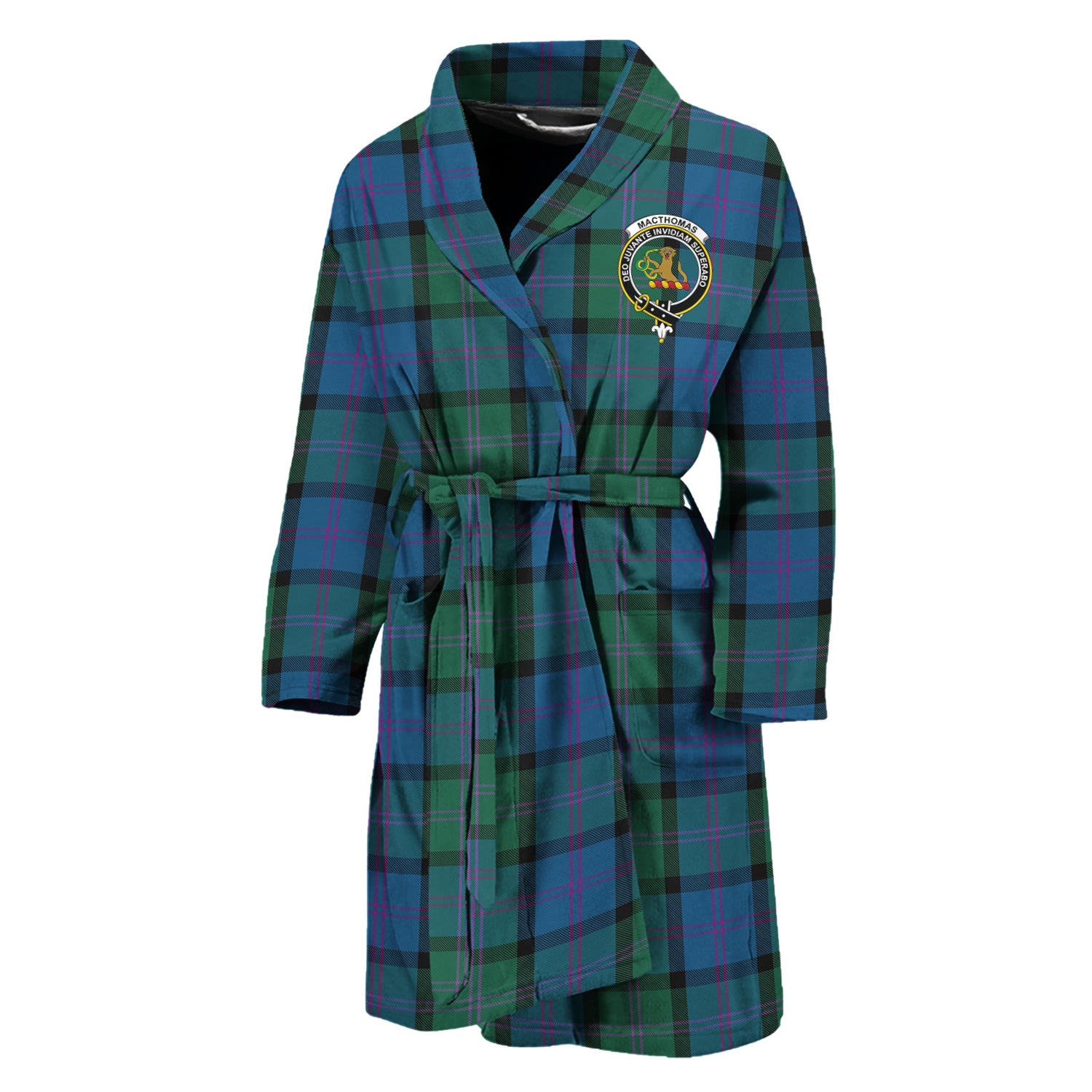 MacThomas (McThomas) Tartan Bathrobe with Family Crest Unisex M - Tartan Vibes Clothing