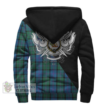 MacThomas (McThomas) Tartan Sherpa Hoodie with Family Crest and Military Logo Style - Tartan Vibes Clothing