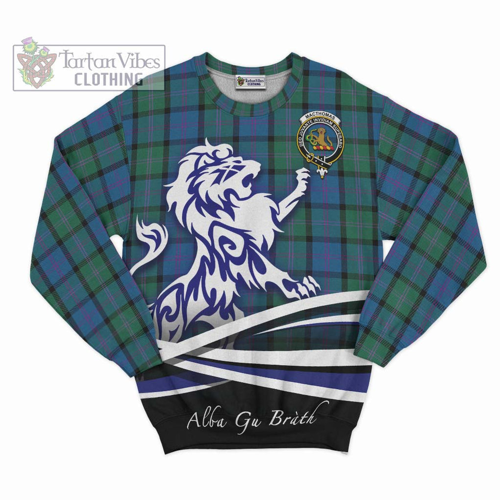 MacThomas (McThomas) Tartan Sweatshirt with Alba Gu Brath Regal Lion Emblem - Tartan Vibes Clothing
