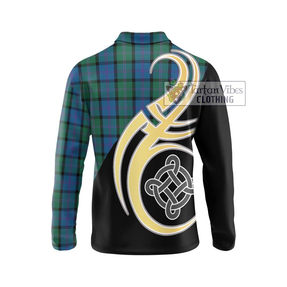 MacThomas (McThomas) Tartan Long Sleeve Polo Shirt with Family Crest and Celtic Symbol Style - Tartan Vibes Clothing