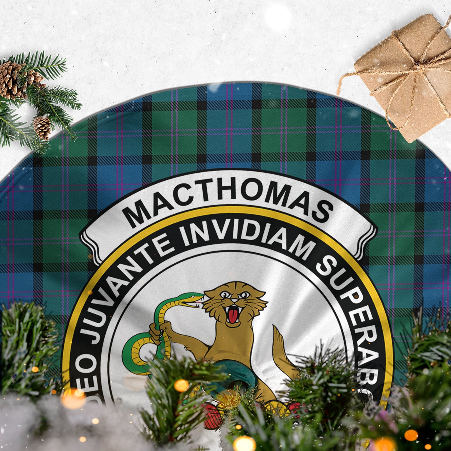 MacThomas (McThomas) Tartan Christmas Tree Skirt with Family Crest - Tartan Vibes Clothing