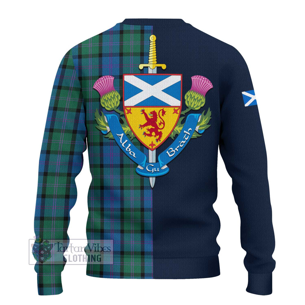 MacThomas (McThomas) Tartan Ugly Sweater Alba with Scottish Lion Royal Arm Half Style - Tartan Vibes Clothing