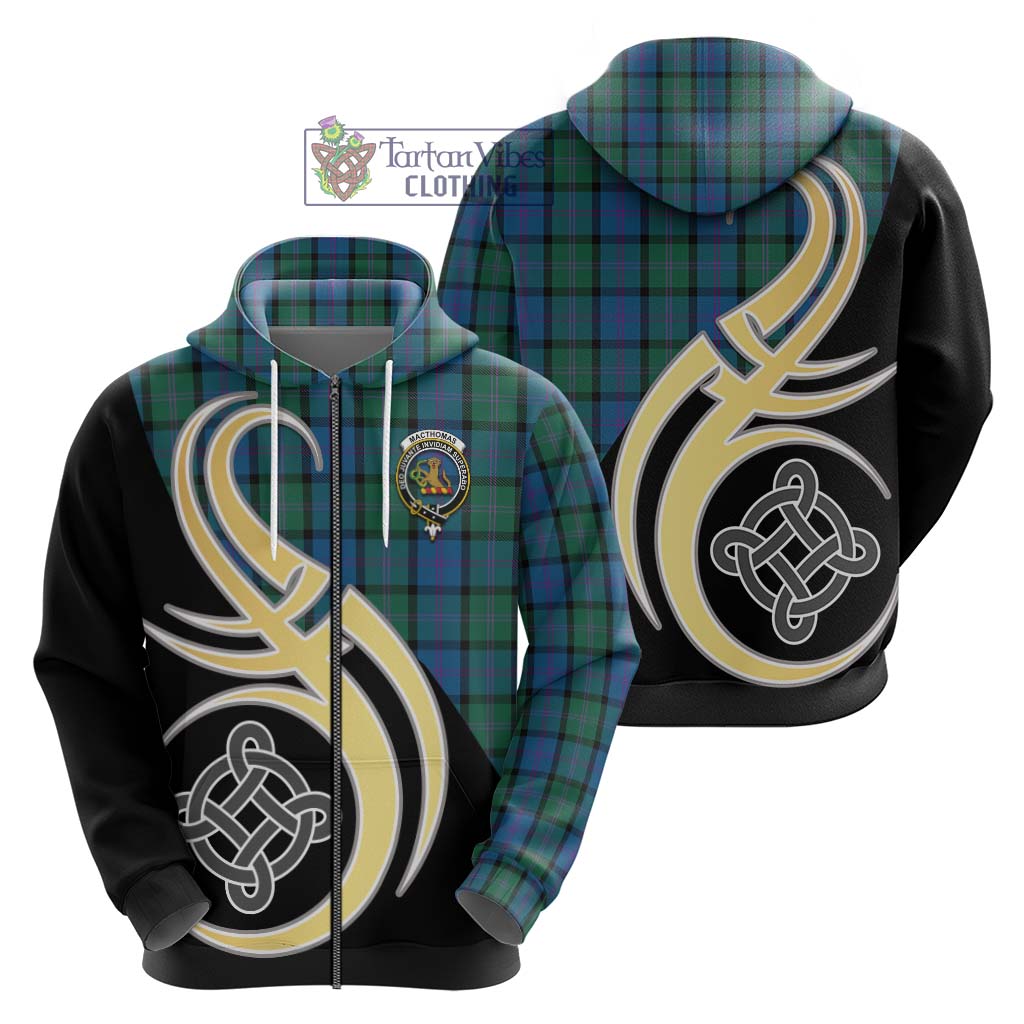 MacThomas (McThomas) Tartan Hoodie with Family Crest and Celtic Symbol Style - Tartan Vibes Clothing