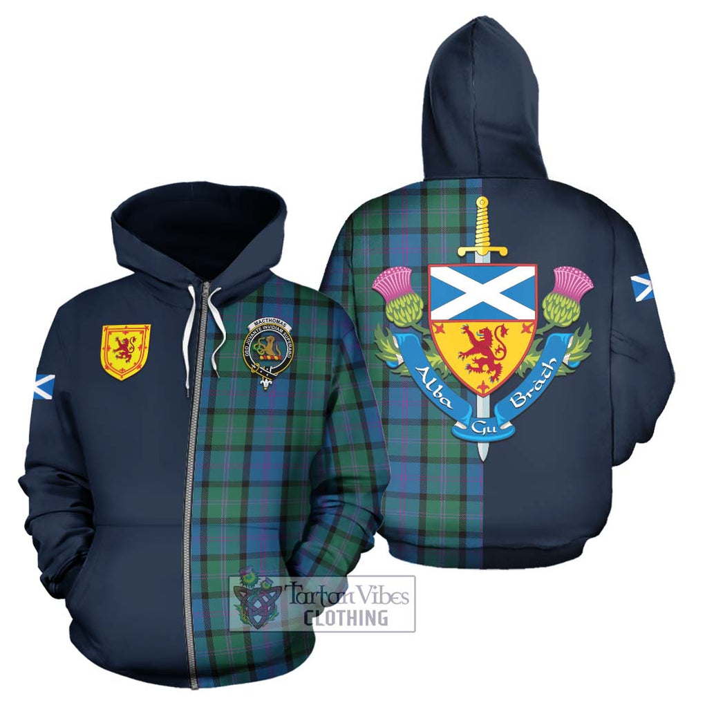 MacThomas (McThomas) Tartan Hoodie Alba with Scottish Lion Royal Arm Half Style - Tartan Vibes Clothing