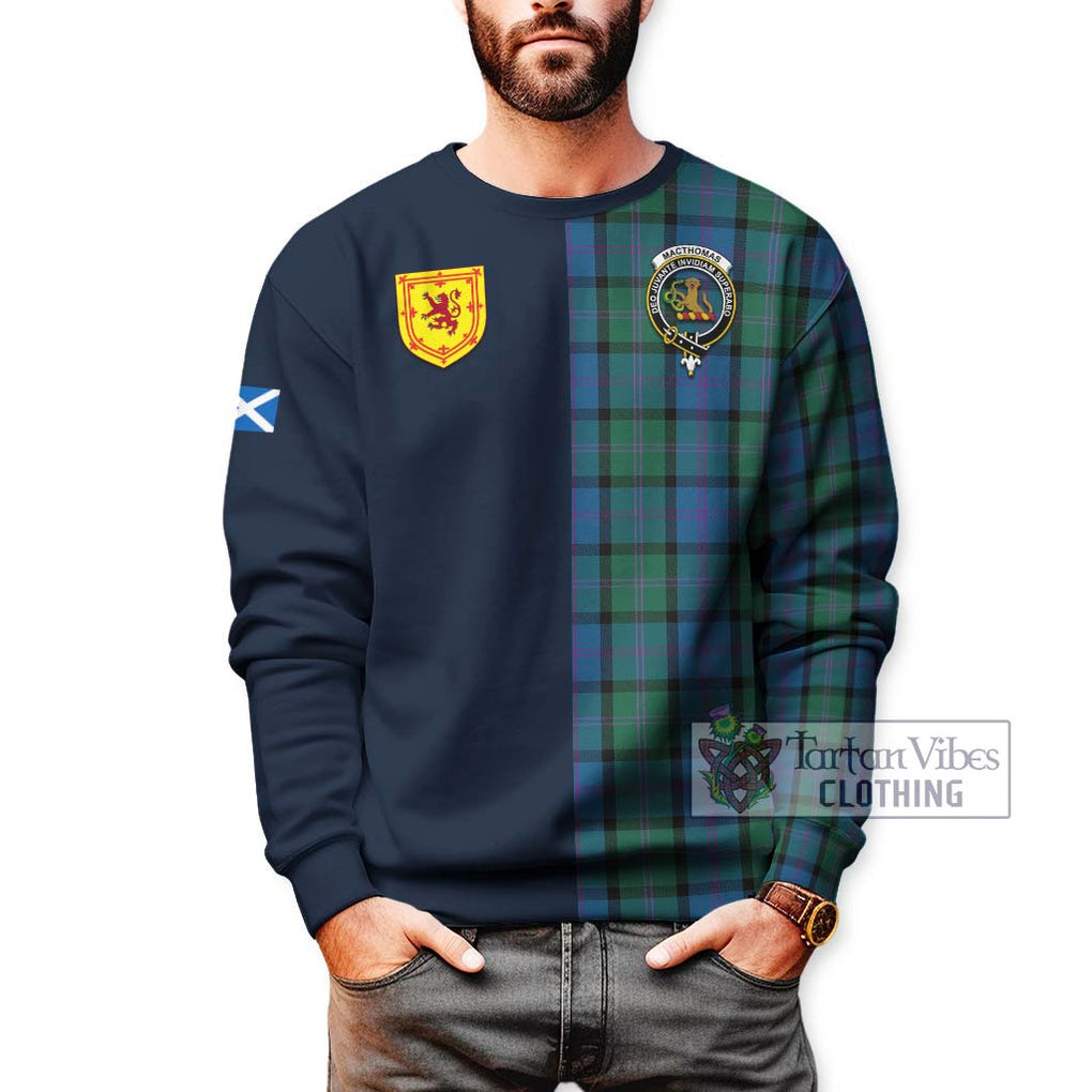 MacThomas (McThomas) Tartan Sweatshirt Alba with Scottish Lion Royal Arm Half Style - Tartan Vibes Clothing