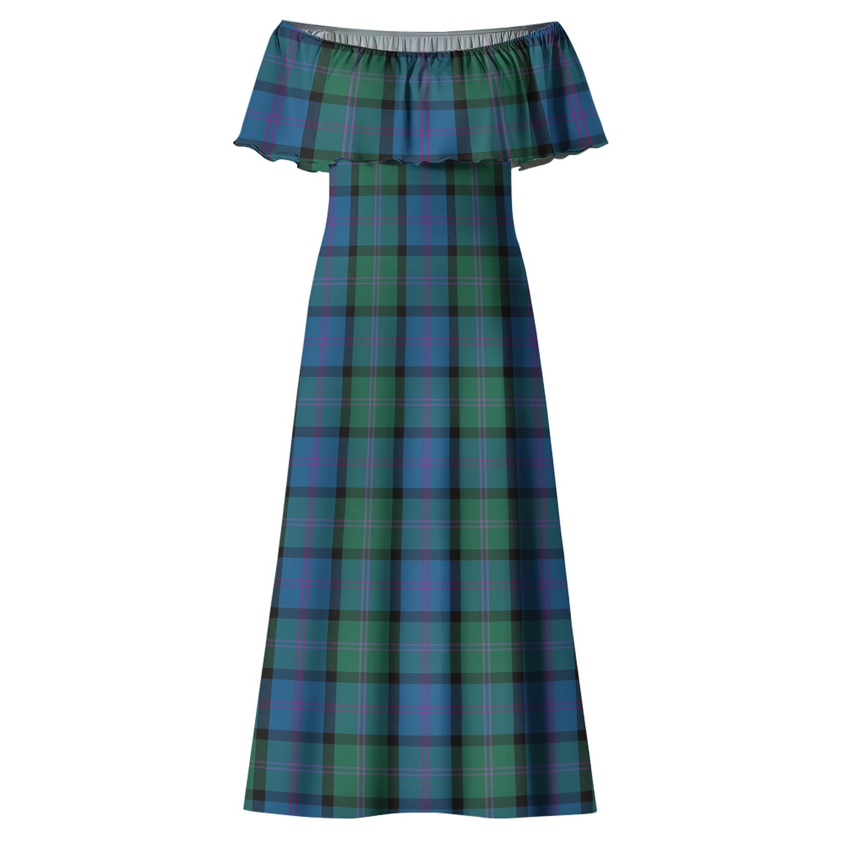 MacThomas (McThomas) Tartan Off Shoulder Long Dress - Tartan Vibes Clothing