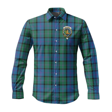 MacThomas (McThomas) Tartan Long Sleeve Button Up Shirt with Family Crest Men's Shirt - Tartan Vibes Clothing
