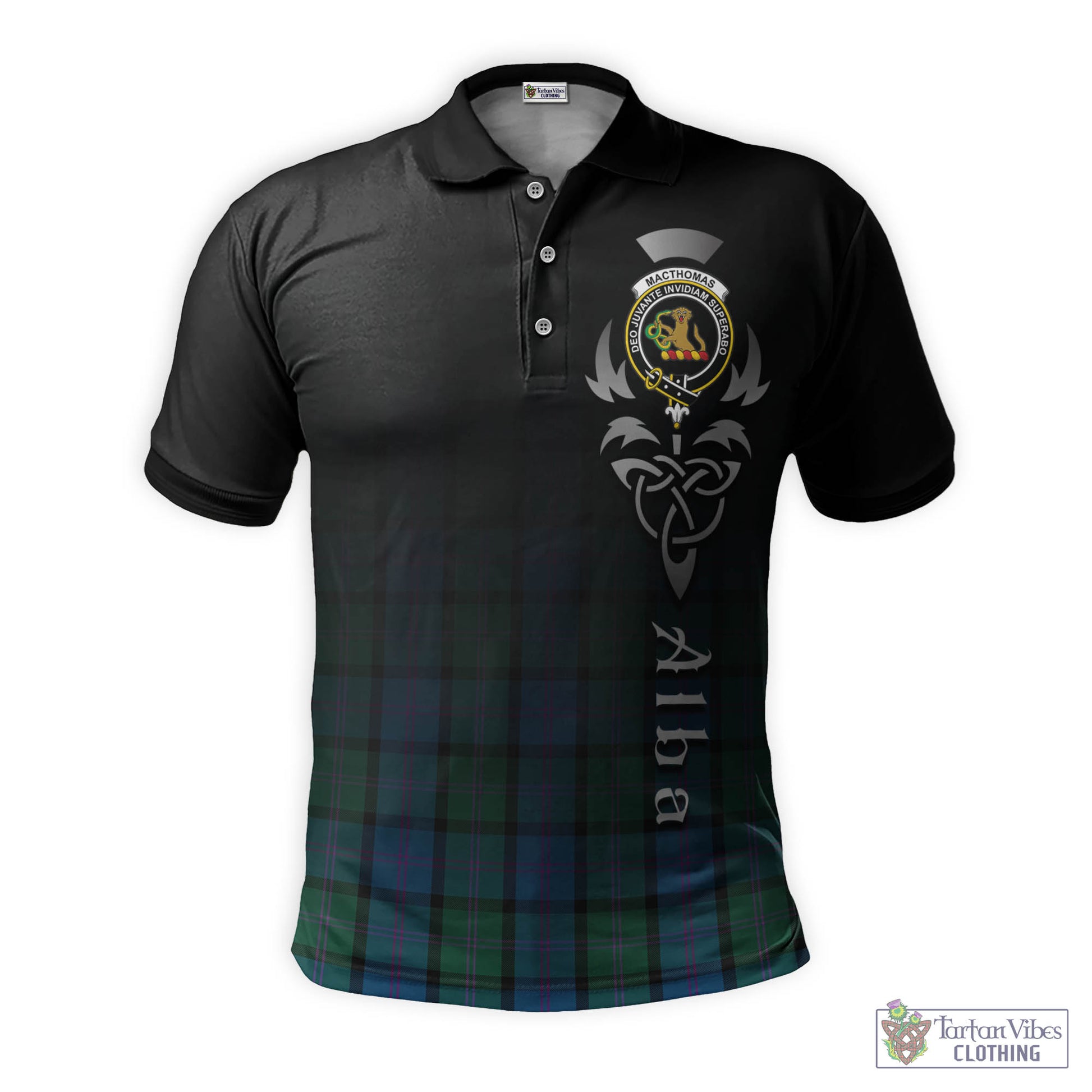 MacThomas (McThomas) Tartan Polo Shirt Featuring Alba Gu Brath Family Crest Celtic Inspired - Tartan Vibes Clothing