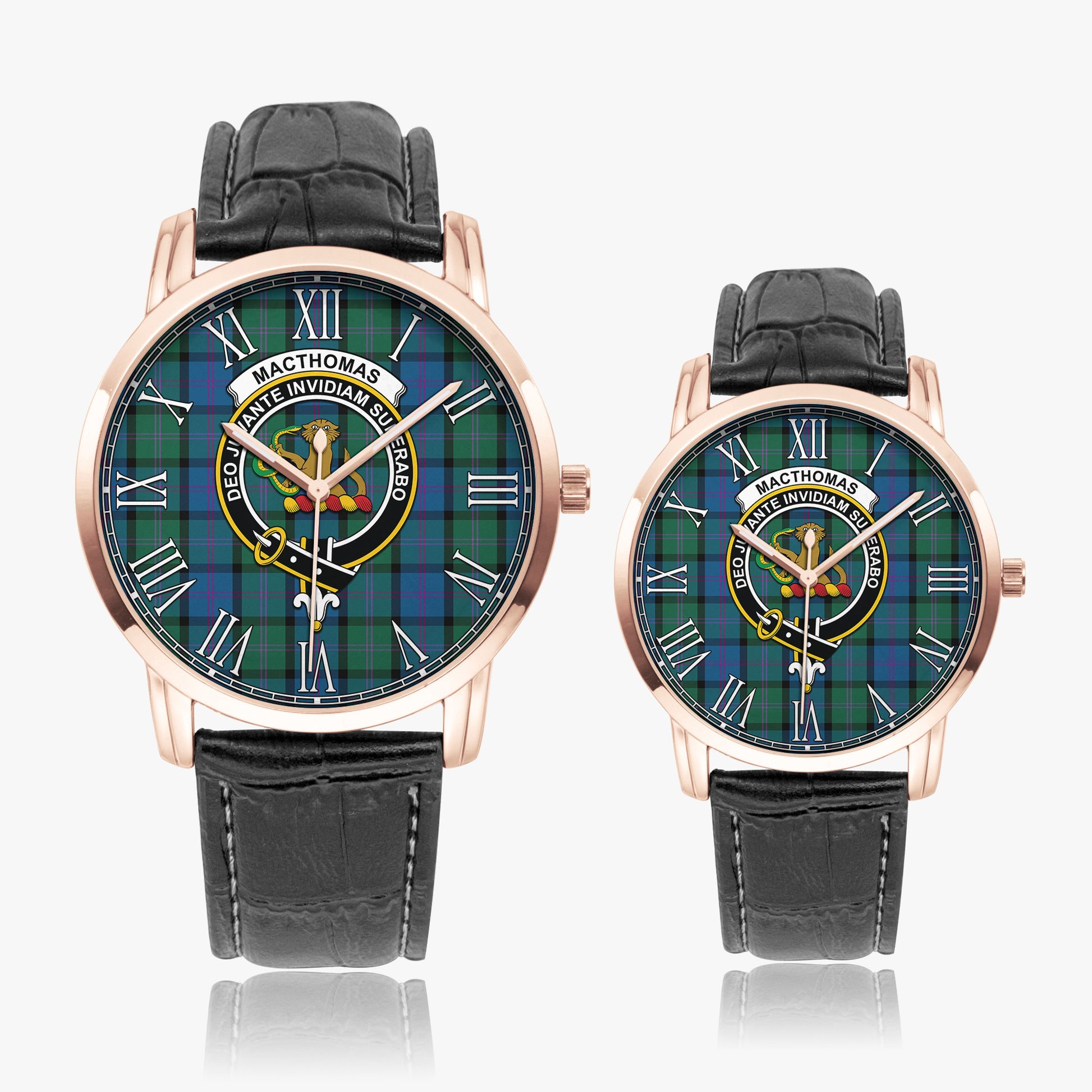 MacThomas (McThomas) Tartan Family Crest Leather Strap Quartz Watch - Tartan Vibes Clothing