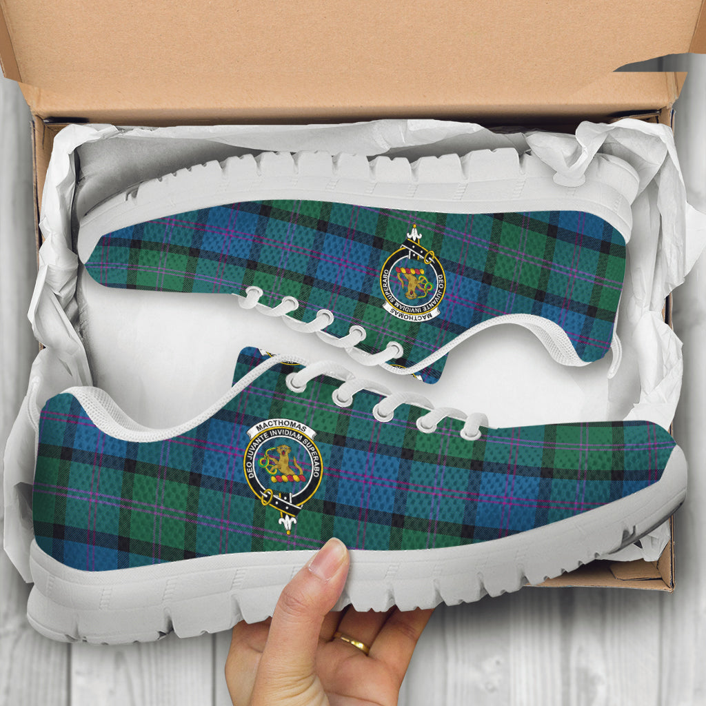 MacThomas (McThomas) Tartan Sneakers with Family Crest - Tartan Vibes Clothing