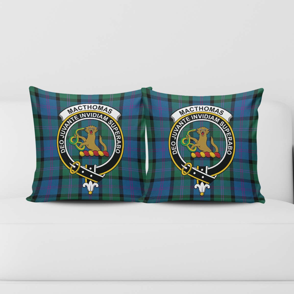 MacThomas (McThomas) Tartan Pillow Cover with Family Crest - Tartan Vibes Clothing