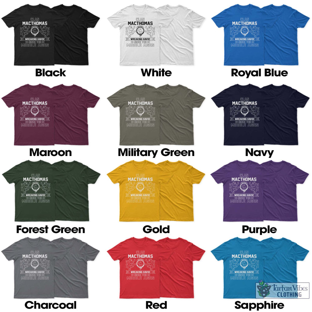 MacThomas (McThomas) Family Crest 2D Cotton Men's T-Shirt Wreaking Havoc Style - 2D-tartanvibesclothing