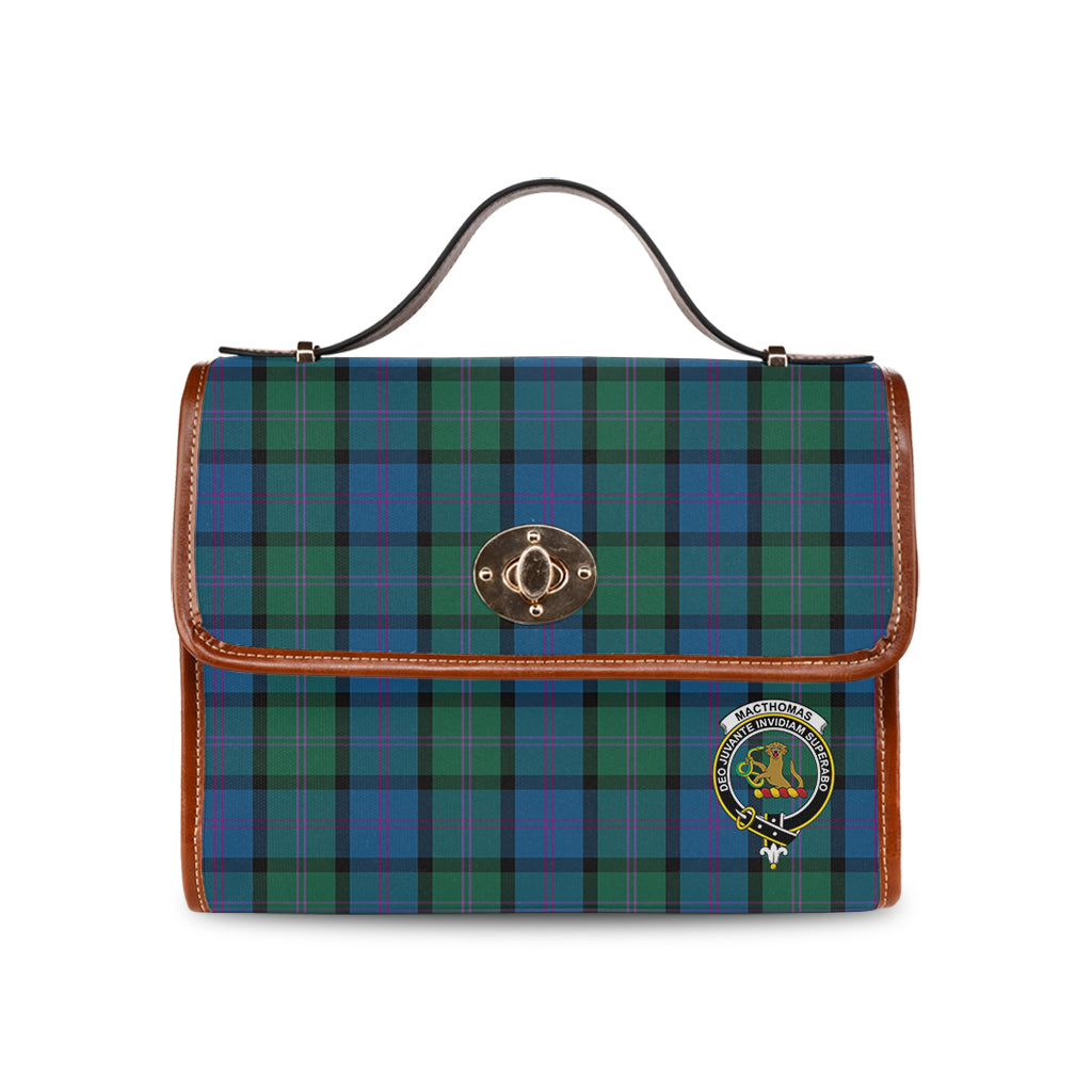 macthomas-tartan-leather-strap-waterproof-canvas-bag-with-family-crest