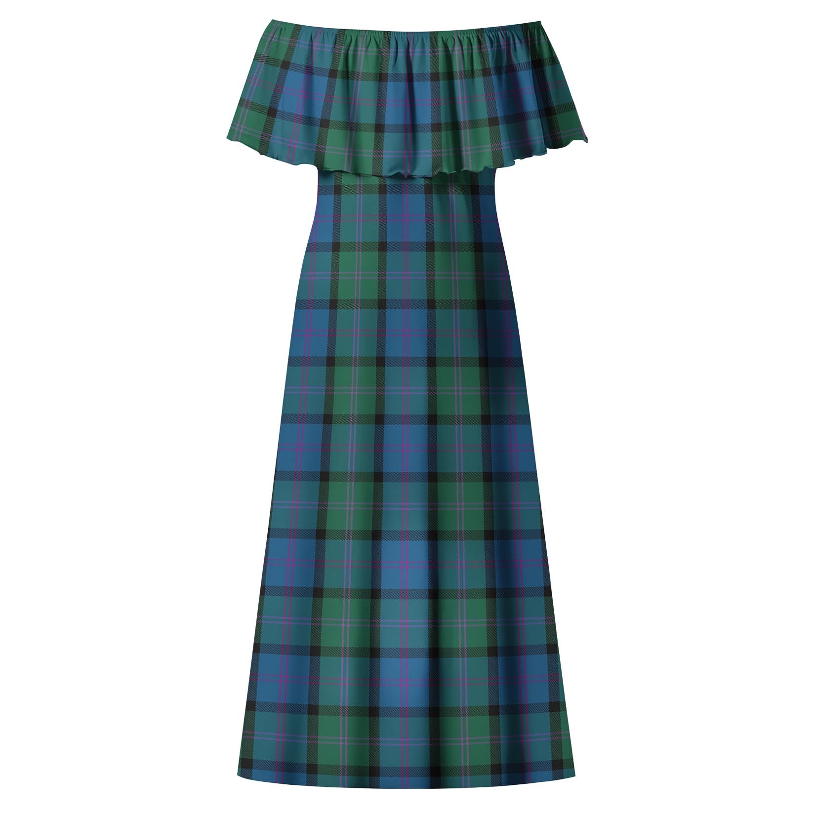 MacThomas (McThomas) Tartan Off Shoulder Long Dress - Tartan Vibes Clothing